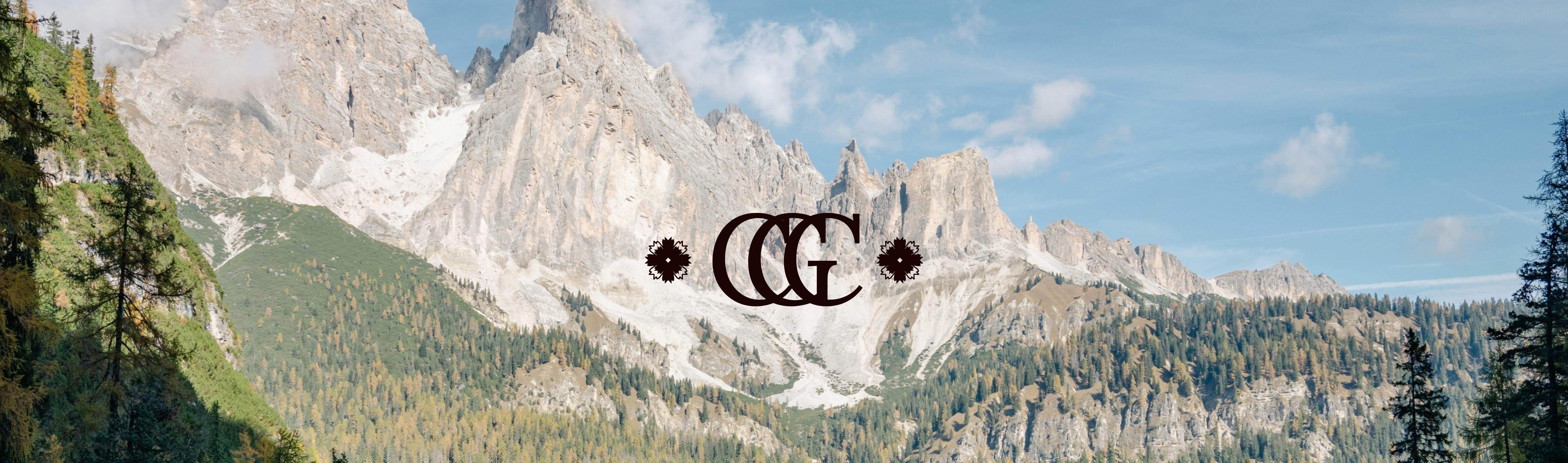 Cedar Grove Capital CCG monogram over a Dolomites mountain landscape