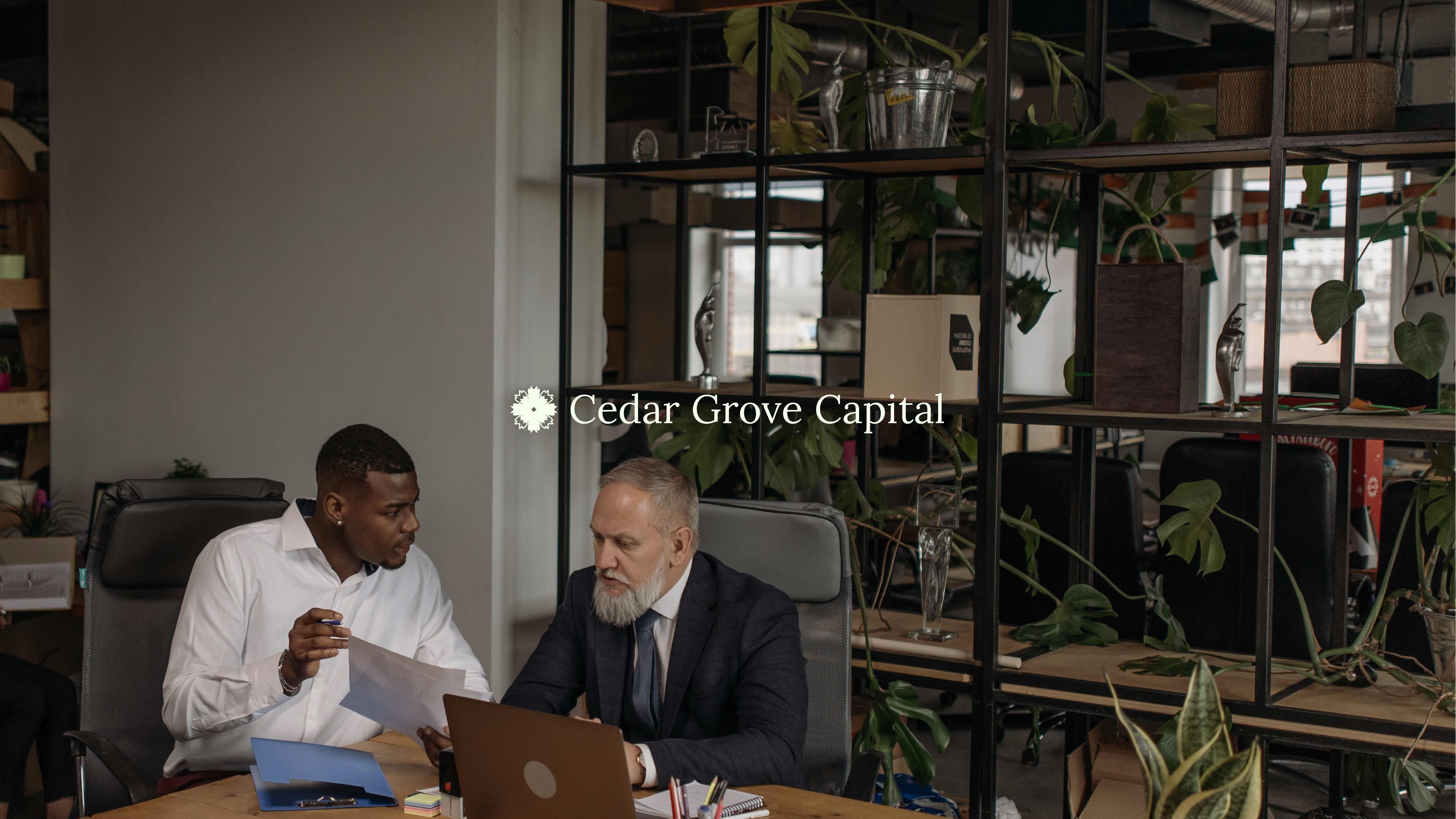 Cedar Grove Capital brand applied in an office setting